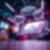 A futuristic gaming environment showcasing virtual reality gameplay.