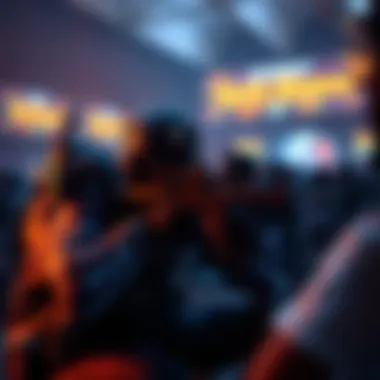 Engagement Strategies in Competitive Online Shooter Games A dynamic scene of players engaging in an online shooting tournament.